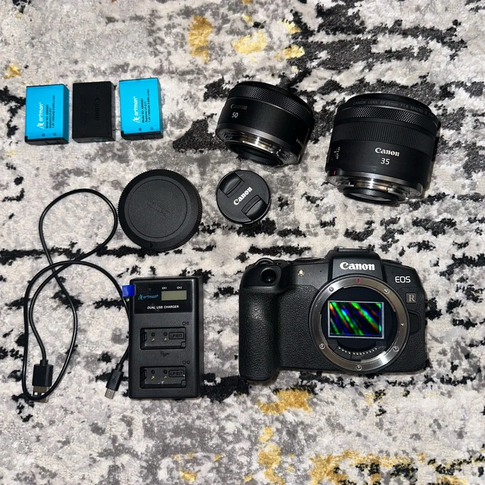 Canon EOS RP Full-Frame Mirrorless + 50mm Lens + 3 Batteries + 128GB SD Card